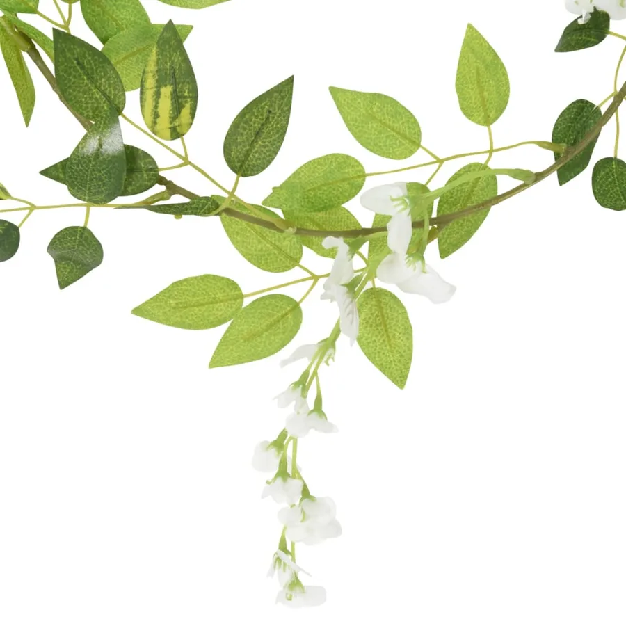 Guirlandes de fleurs 6 pcs blanc 200 cm - 5