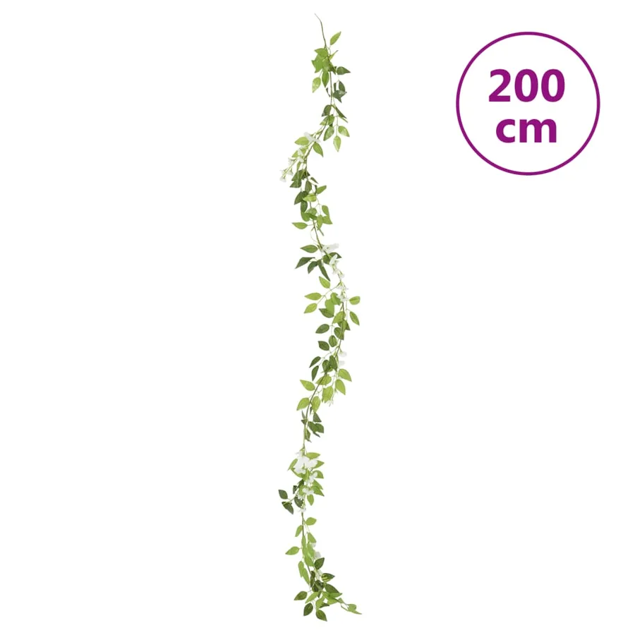 Guirlandes de fleurs 6 pcs blanc 200 cm - 7