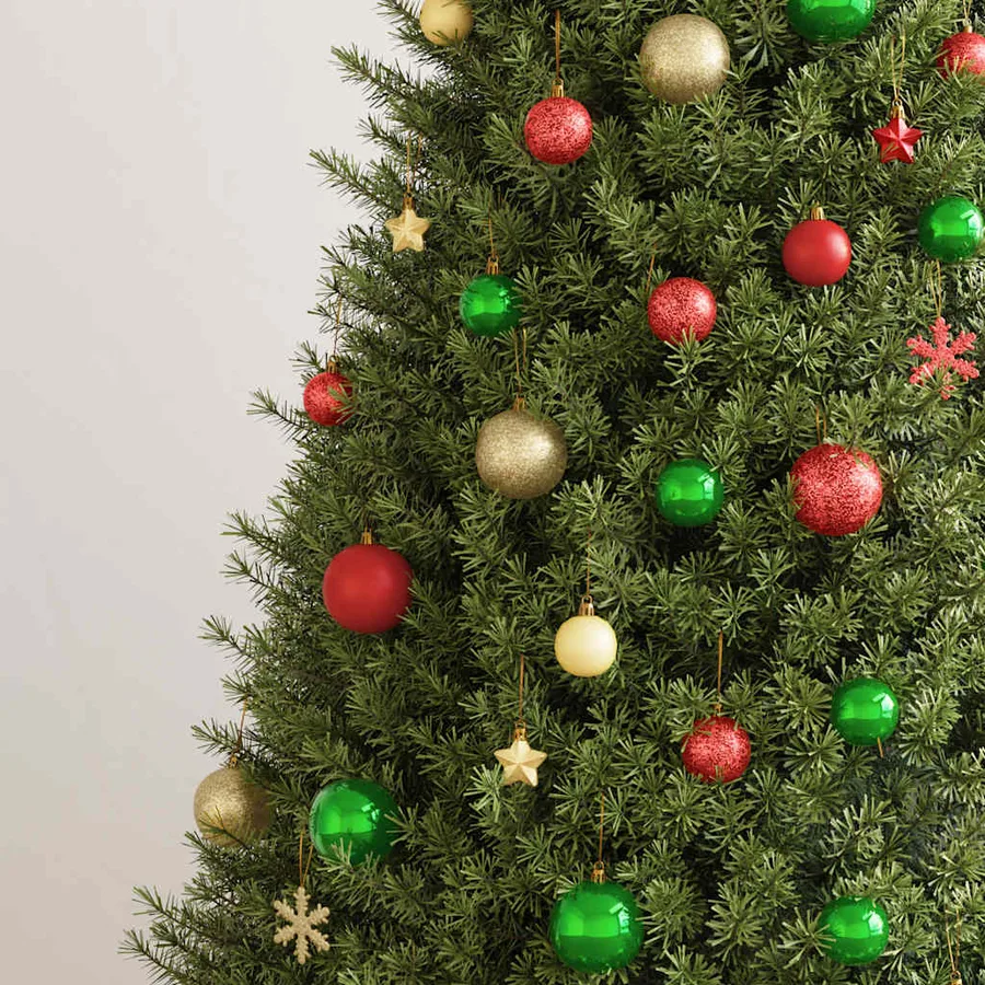 Ensemble de boules de Noël 112 pcs rouge vert doré polystyrène - 3