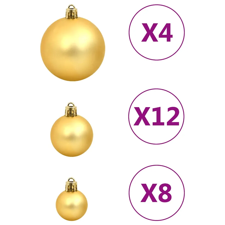 Ensemble de boules de Noël 112 pcs rouge vert doré polystyrène - 8
