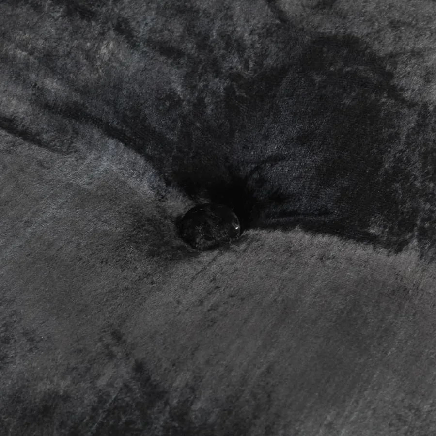 Pouf Rond Velours 40x20 cm Anthracite - 3