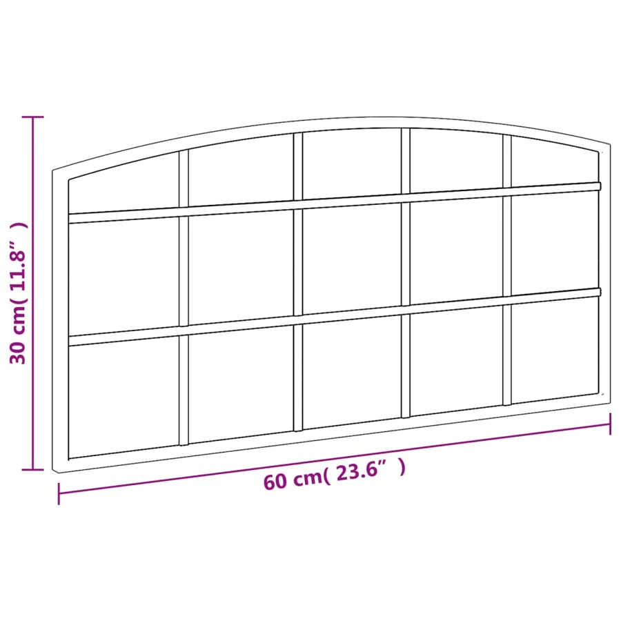 Miroir mural noir 60x30 cm arche fer - 7