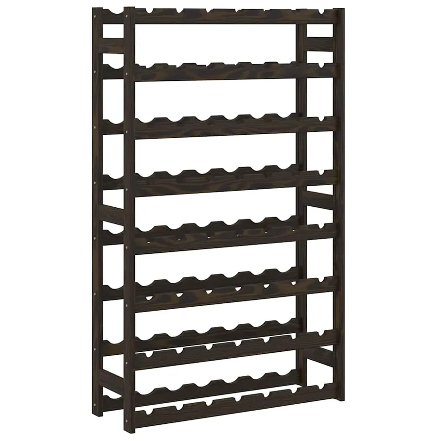 Casier à bouteilles pour 56 bouteilles noir bois pin solide - 2