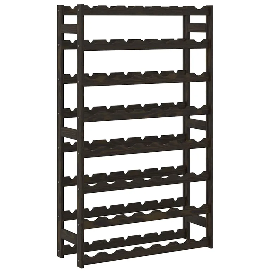 Casier à bouteilles pour 56 bouteilles noir bois pin solide - 5