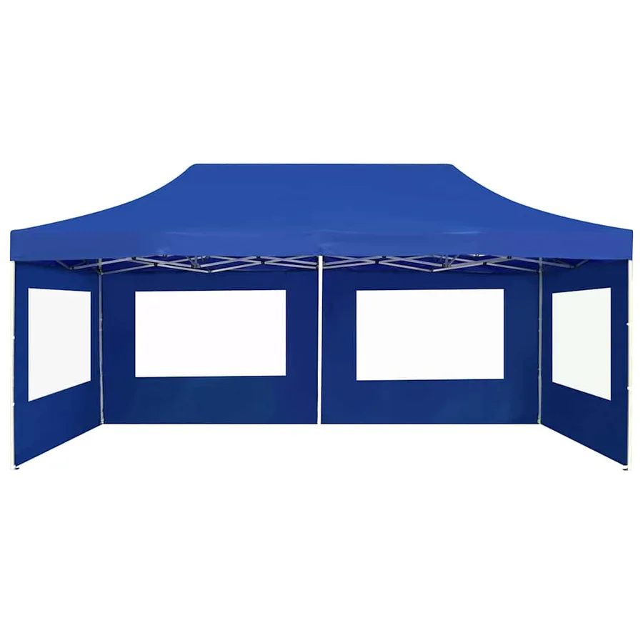 Tente de réception pliable avec parois Aluminium 6 x 3 m Bleu - 5