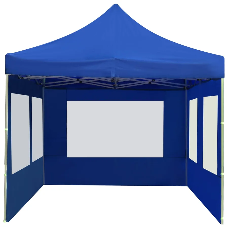 Tente de réception pliable avec parois Aluminium 6 x 3 m Bleu - 7