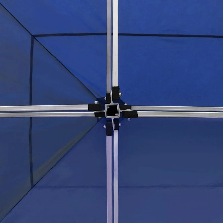 Tente de réception pliable avec parois Aluminium 6 x 3 m Bleu - 9