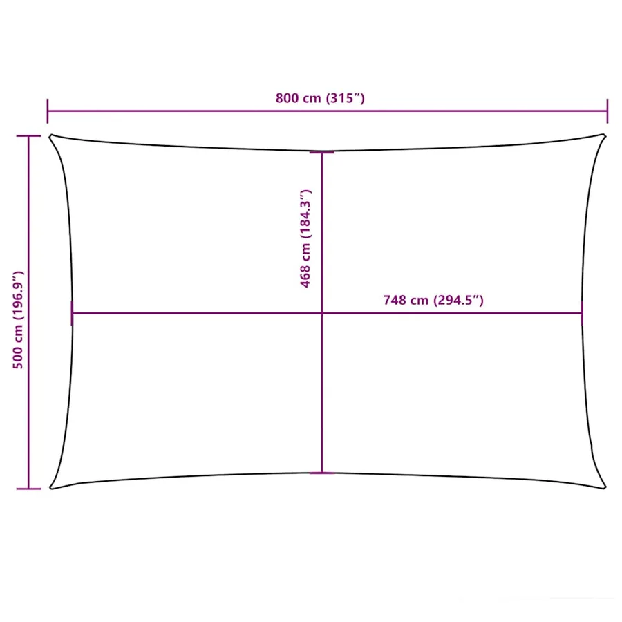 Voile de parasol tissu oxford rectangulaire 5x8 m terre cuite - 10