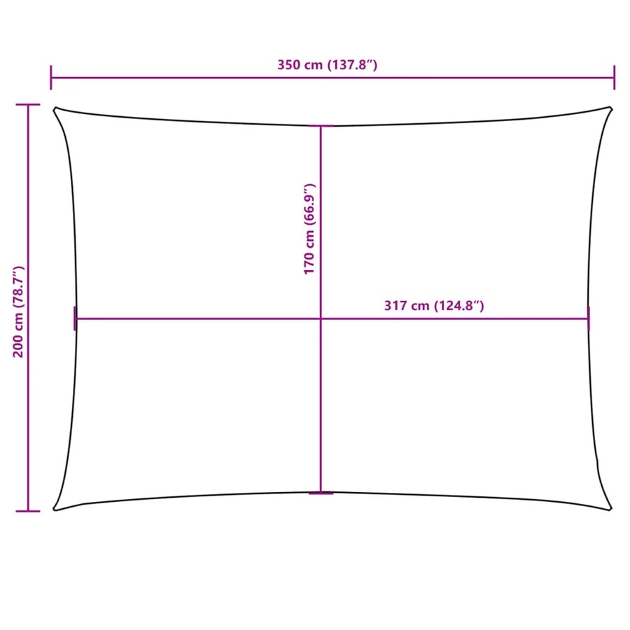 Voile de parasol tissu oxford rectangulaire 2x3,5 m terre cuite - 10