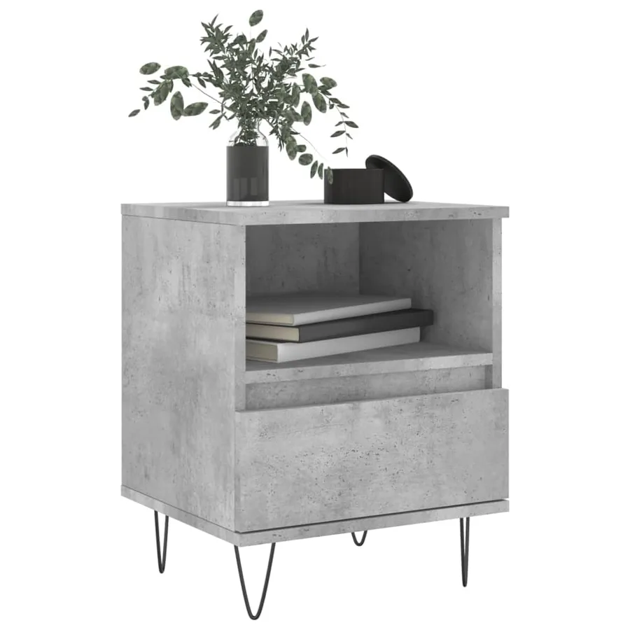 Tables de chevet 2 pcs gris béton 40x35x50 cm bois d’ingénierie - 3