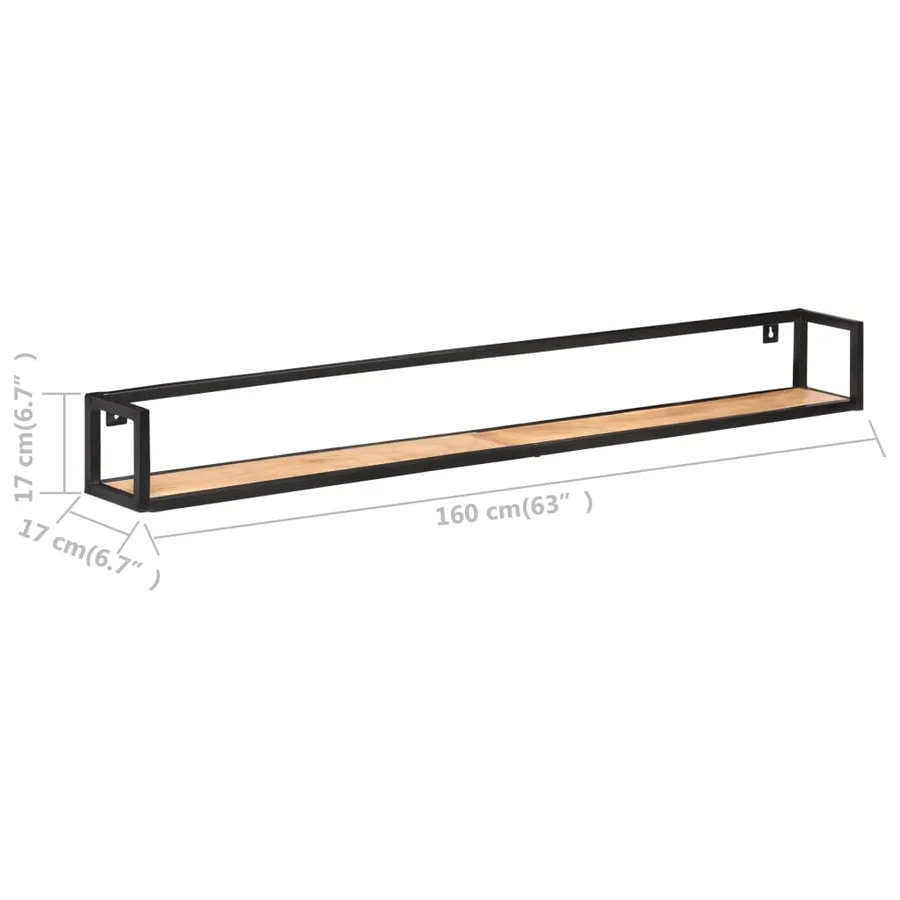 Étagères murales 2 pcs 160 cm Bois d'acacia massif - 7