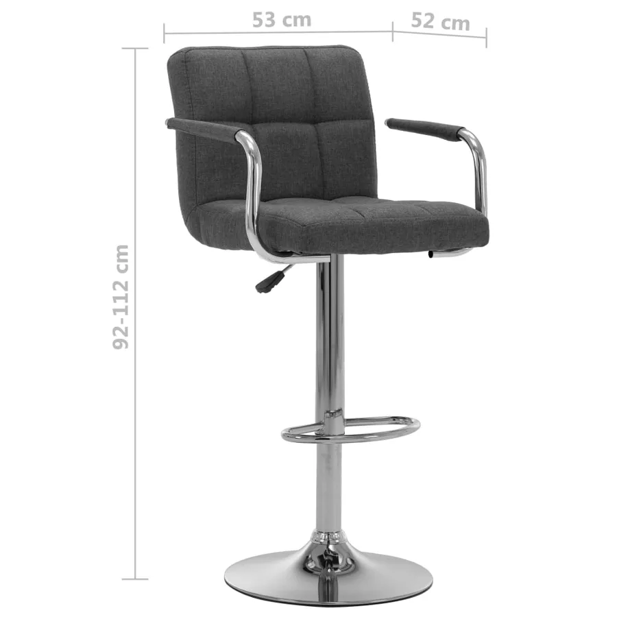 Chaise de bar Gris foncé Tissu - 7