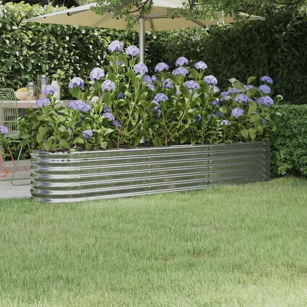 Lit surélevé de jardin Acier galvanisé Argenté