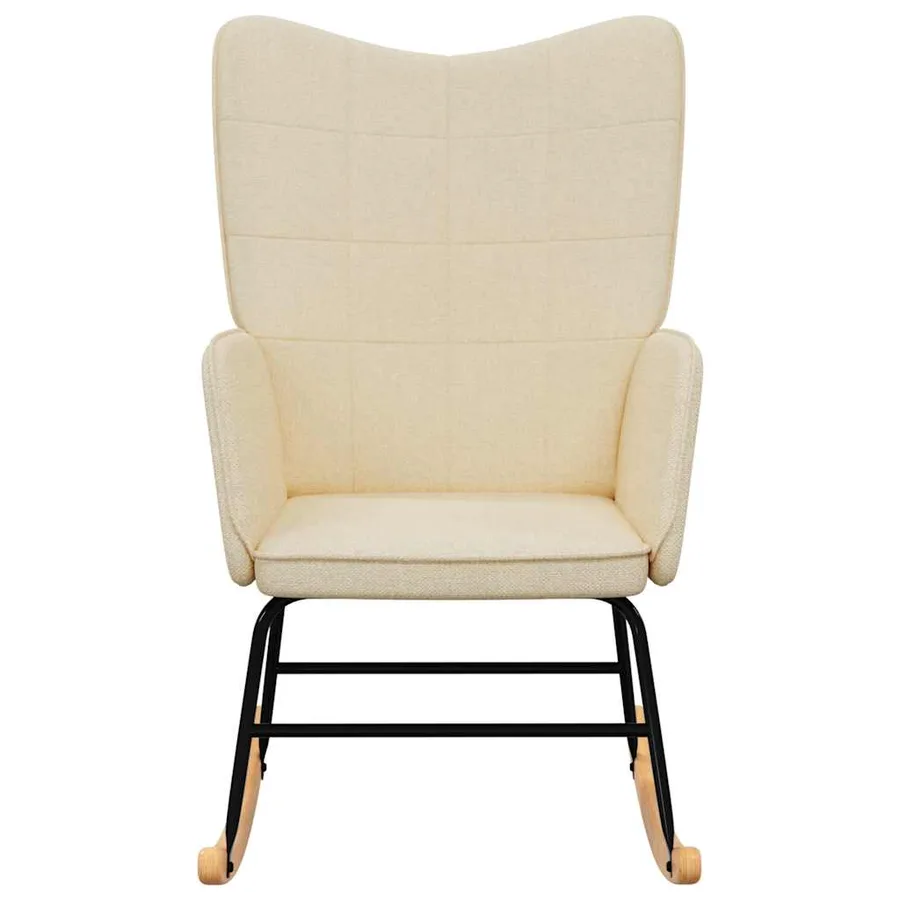 Chaise à bascule Crème Tissu - 3