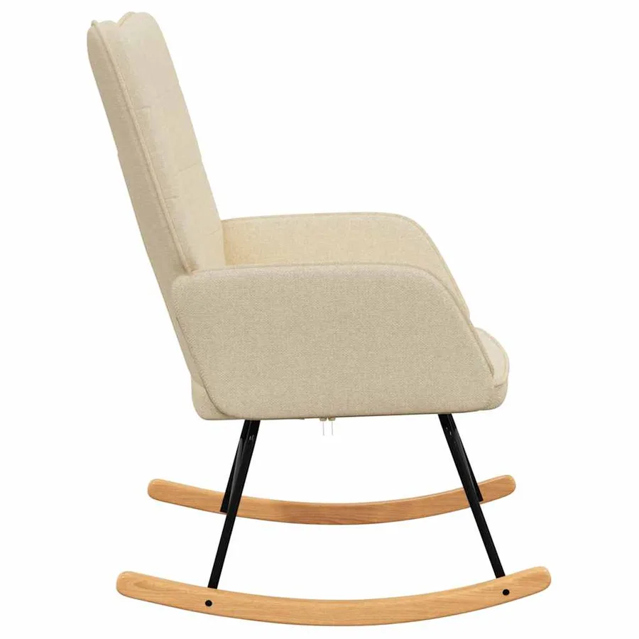 Chaise à bascule Crème Tissu - 4
