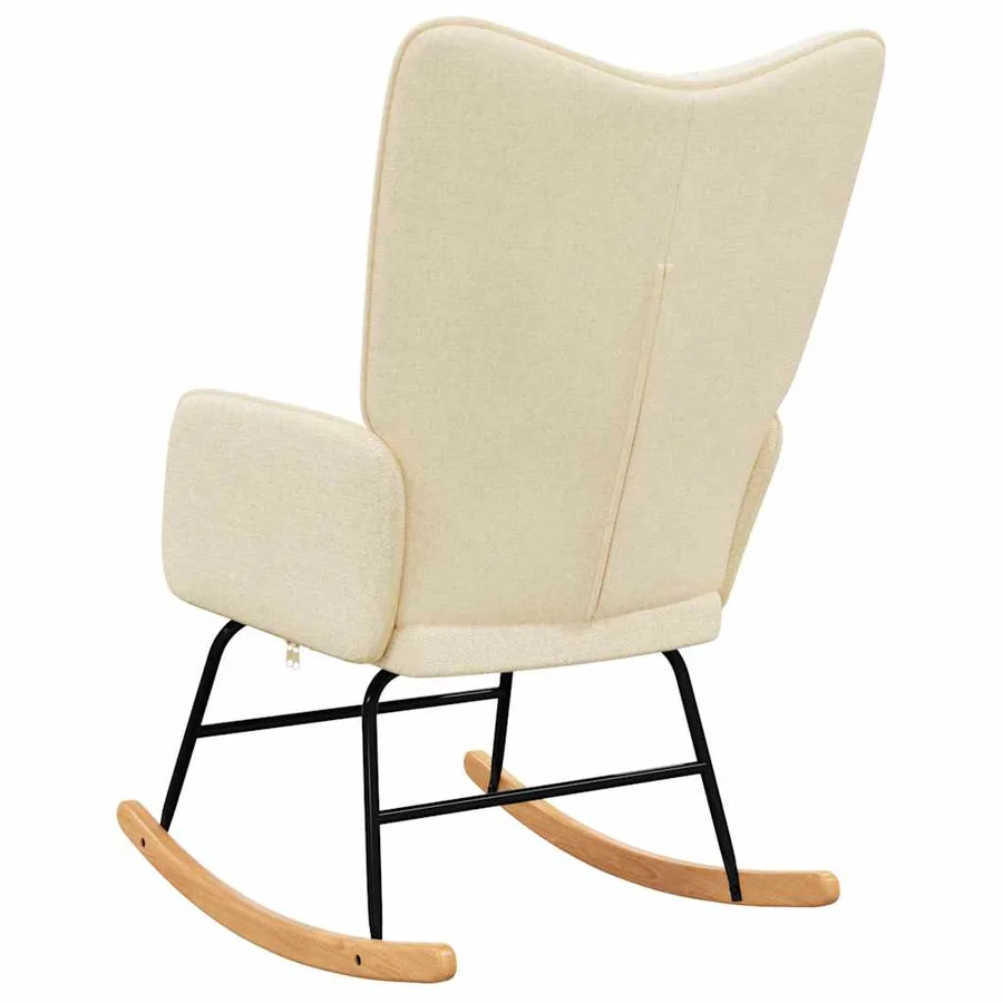 Chaise à bascule Crème Tissu - 5