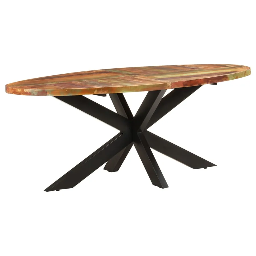 Table à dîner ovale 200x100x75 cm Bois de récupération solide - 10