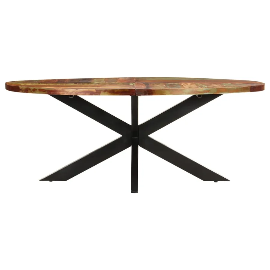 Table à dîner ovale 200x100x75 cm Bois de récupération solide - 2