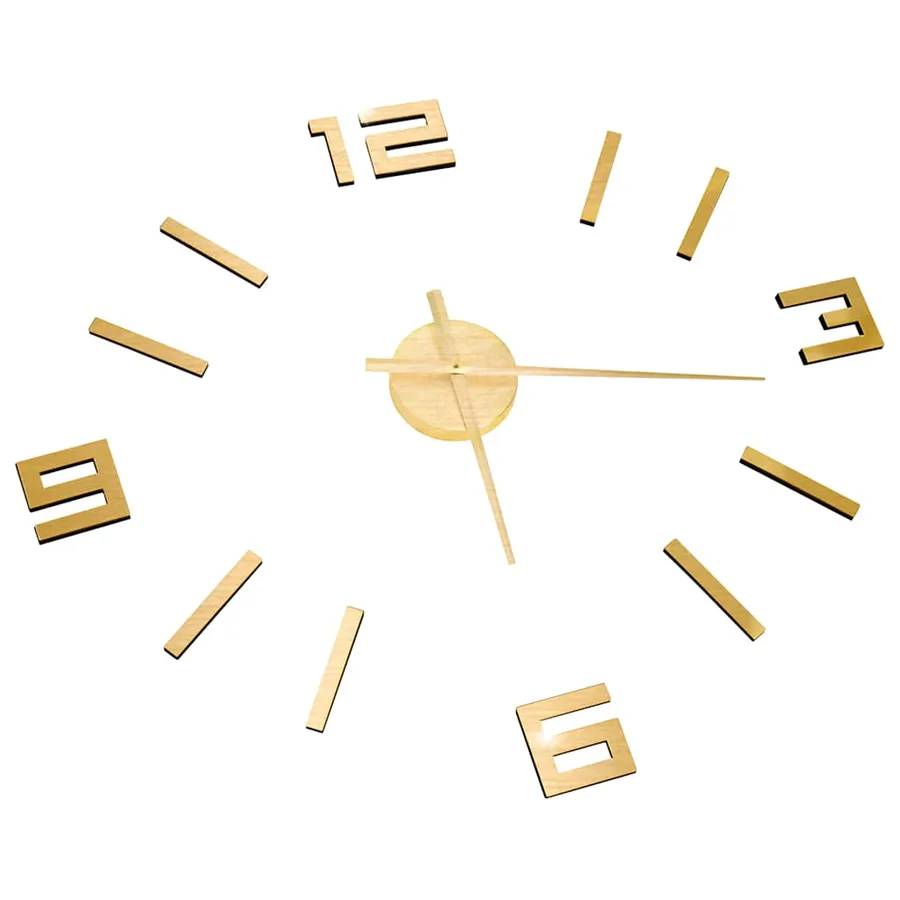 Horloge murale 3D Design moderne Doré 100 cm XXL - 3