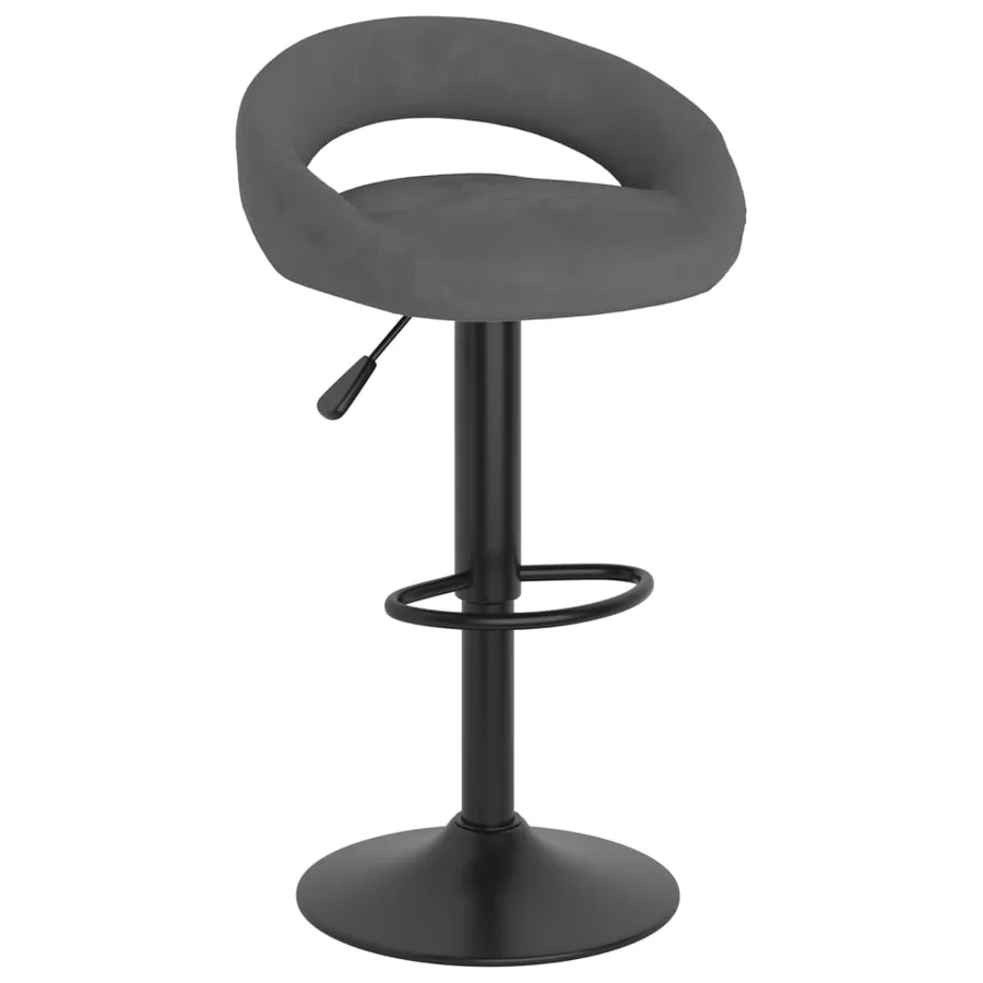 Tabourets de bar lot de 2 gris foncé velours - 3