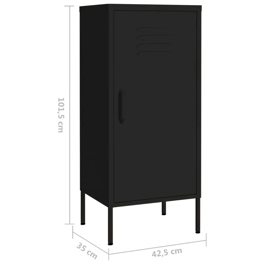 Armoire de rangement Noir 42,5x35x101,5 cm Acier - 8