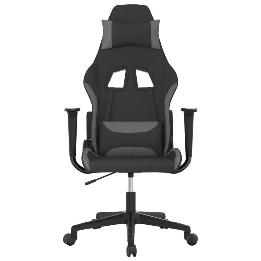 Chaise de jeu de massage Noir et gris clair Tissu - 3