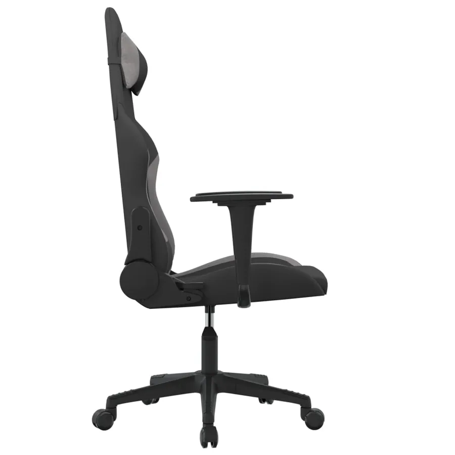 Chaise de jeu de massage Noir et gris clair Tissu - 4