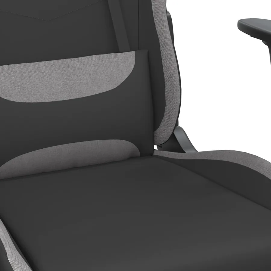 Chaise de jeu de massage Noir et gris clair Tissu - 8