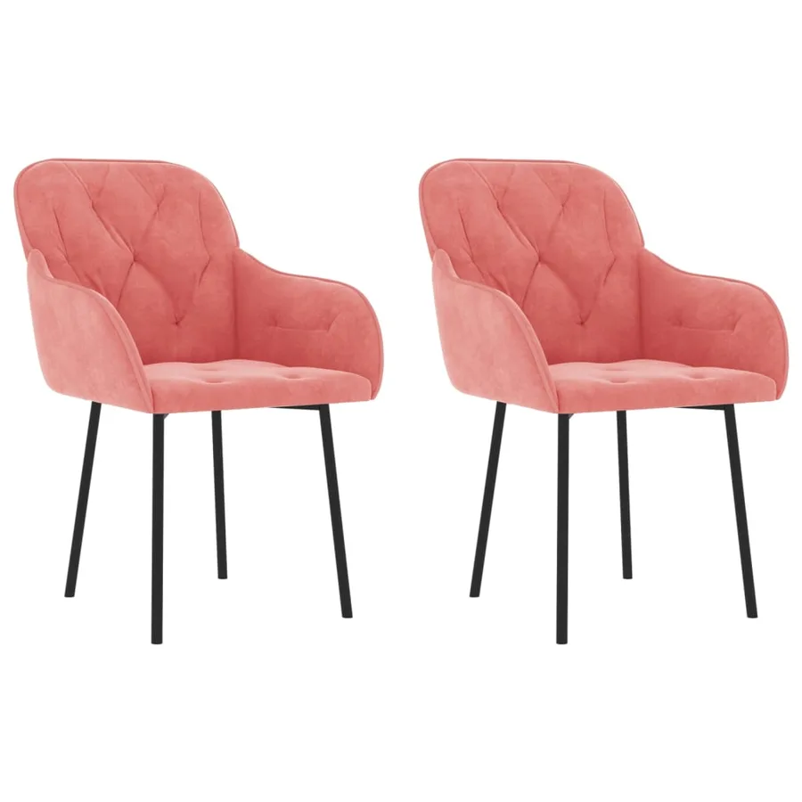 Chaises à manger lot de 2 Rose Velours - 2