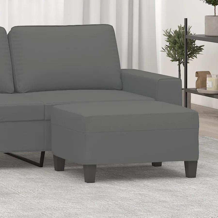 Repose-pied Gris foncé 70x55x41 cm Tissu microfibre