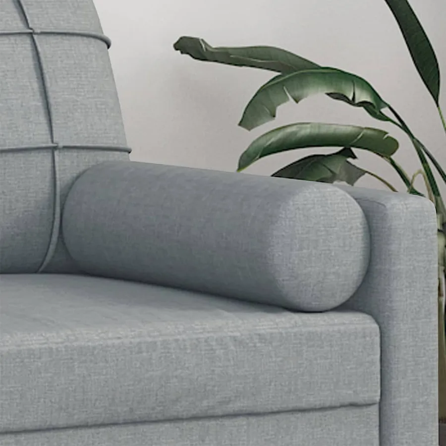 Oreillers décoratifs lot de 2 Gris clair Ø15x50 cm Tissu - 5
