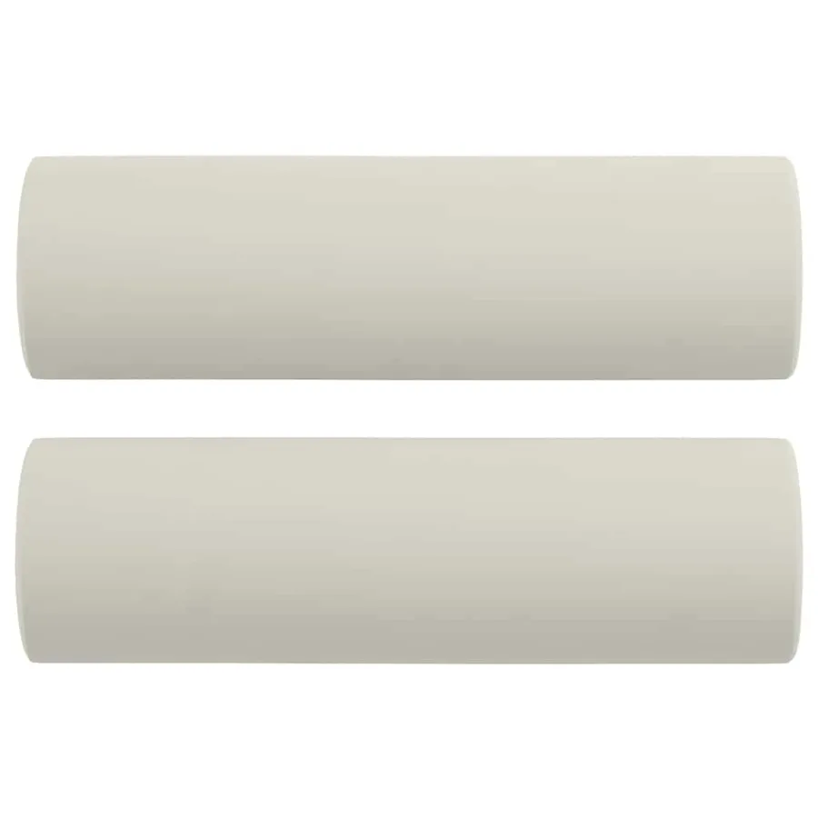 Coussins décoratifs lot de 2 Crème Ø15x50 cm Velours - 2