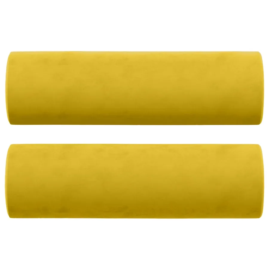 Coussins décoratifs lot de 2 Jaune Ø15x50 cm Velours - 2