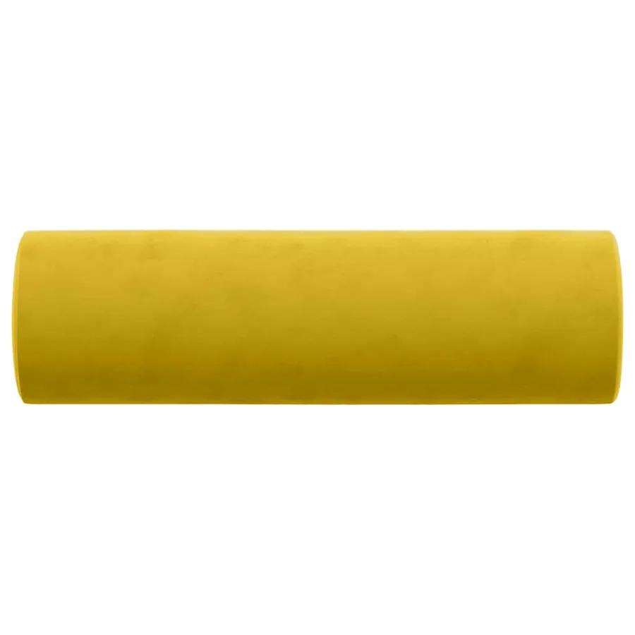 Coussins décoratifs lot de 2 Jaune Ø15x50 cm Velours - 4