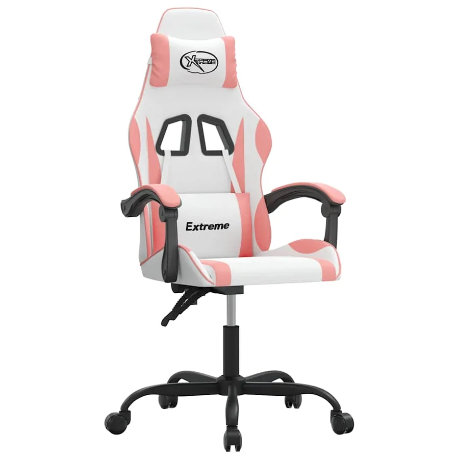 Chaise de jeu pivotante Blanc et rose Similicuir - 2