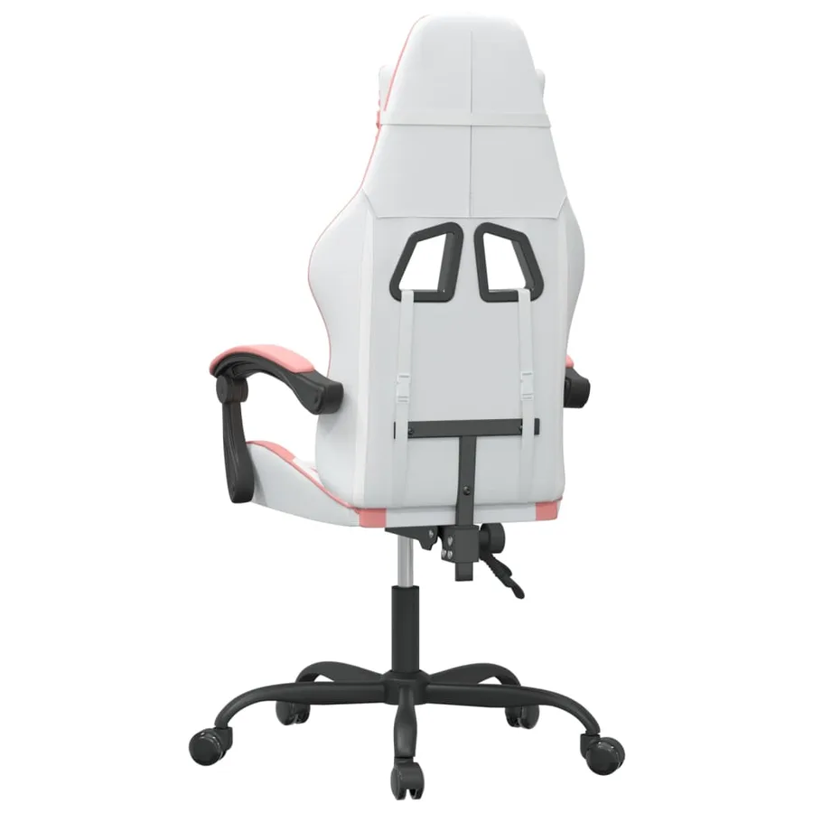 Chaise de jeu pivotante Blanc et rose Similicuir - 5