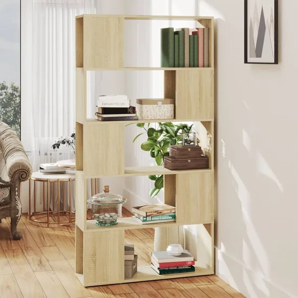Bibliothèque de séparation Chêne sonoma 80x24x155 cm
