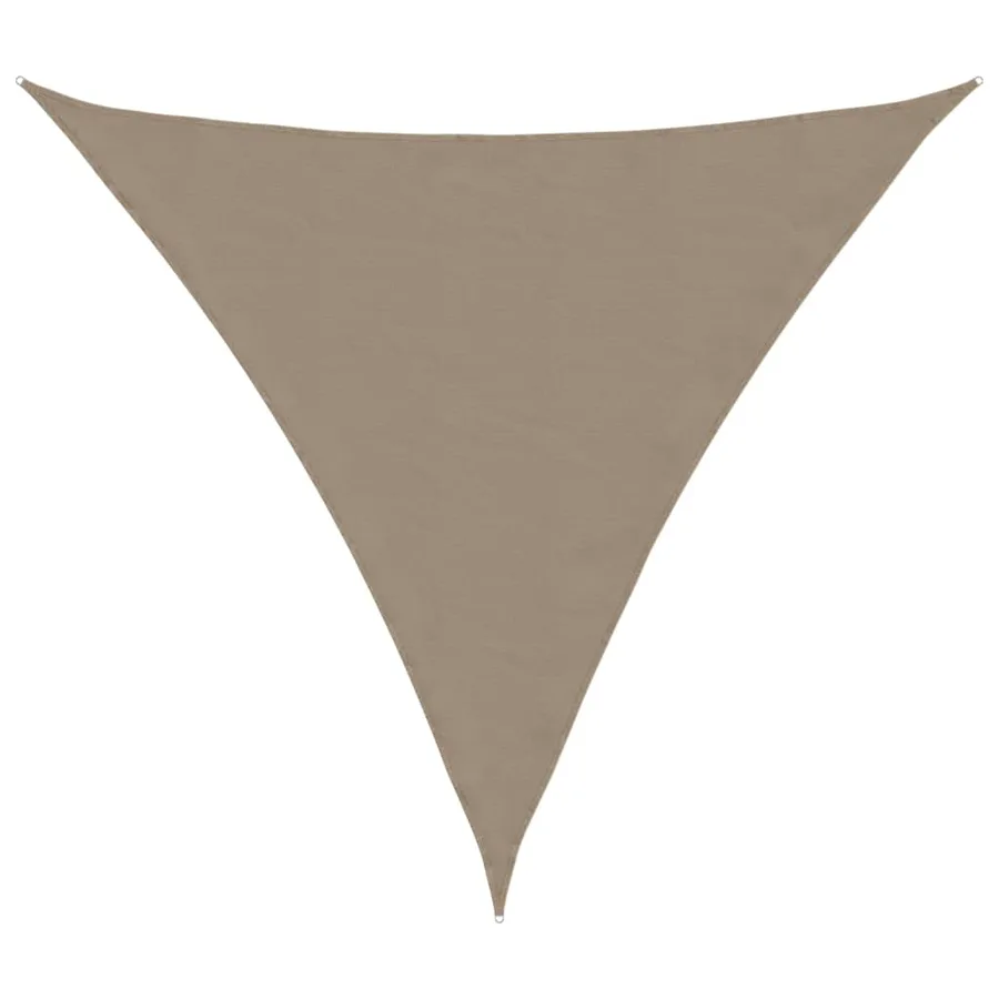 Voile de parasol tissu oxford triangulaire 5x5x5 m taupe - 2