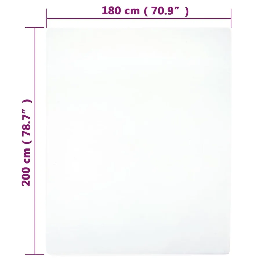 Draps-housses Jersey 2 pcs Blanc 180x200 cm Coton - 4