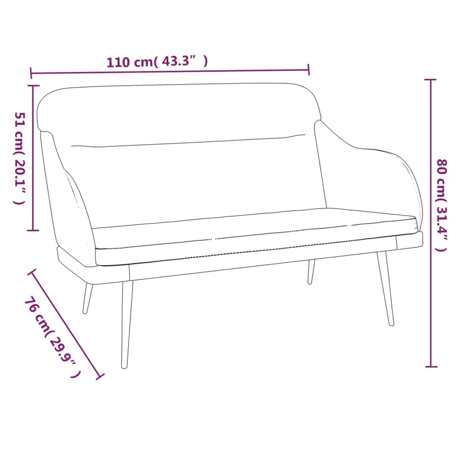 Banc Rose 110x76x80 cm Velours - 8