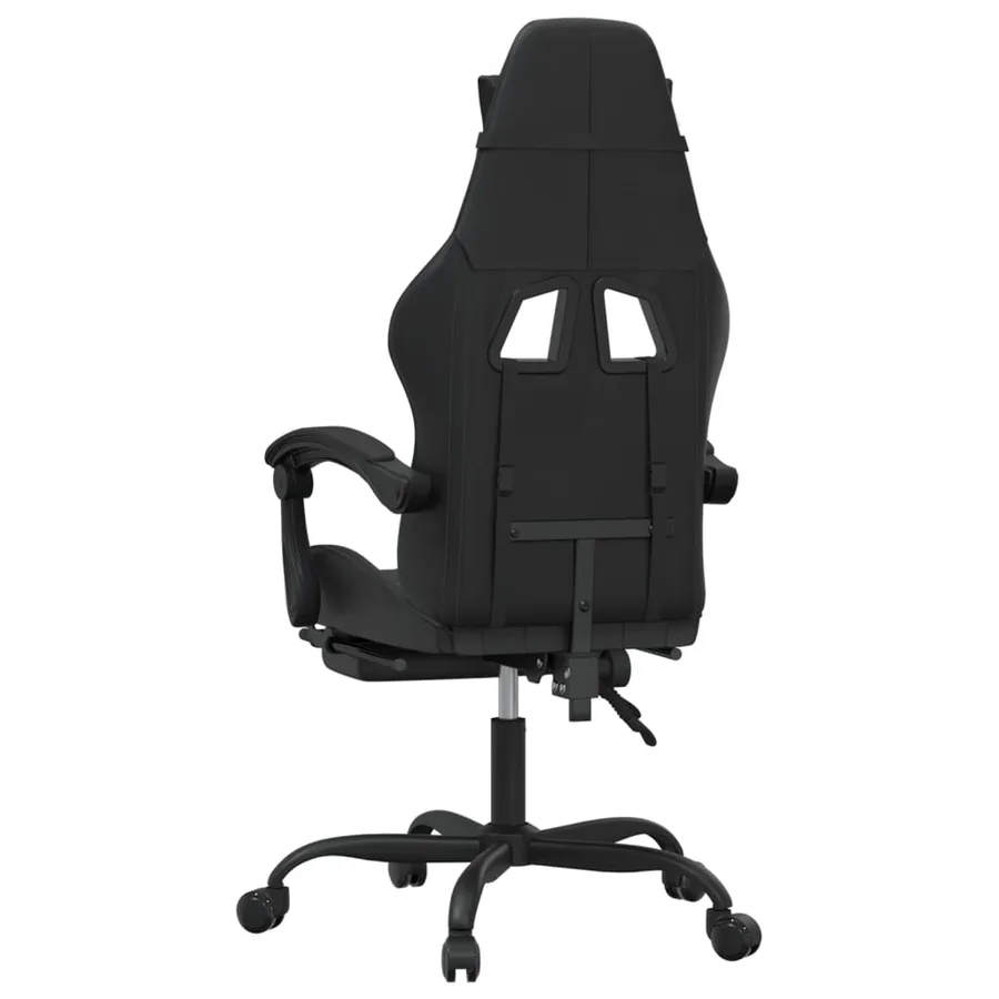 Chaise de jeu pivotante avec repose-pied Noir Similicuir - 5