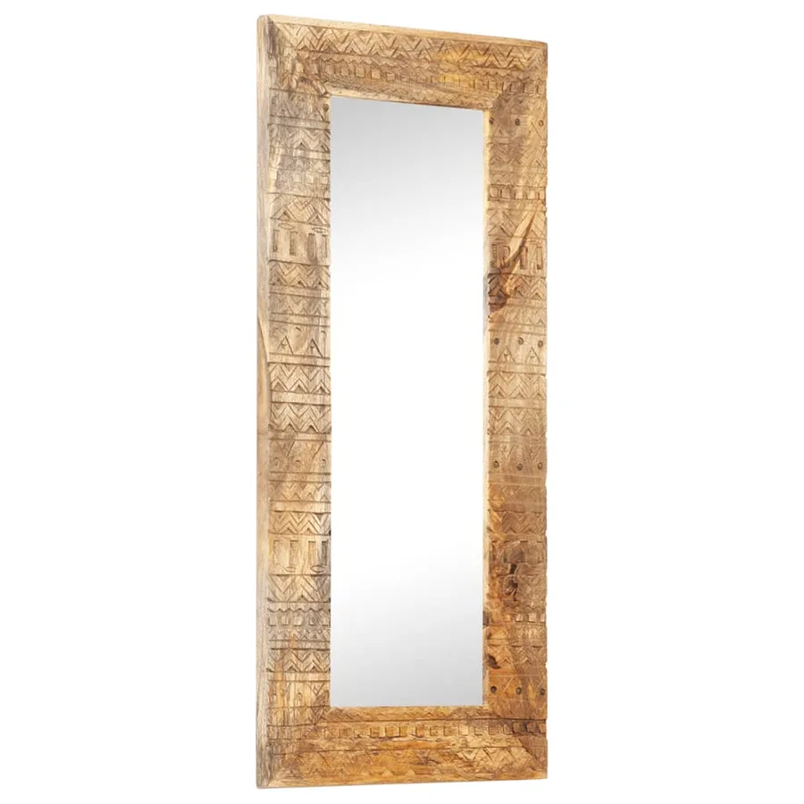 Miroir sculpté à la main 110x50x2,5 cm bois de manguier solide - 7