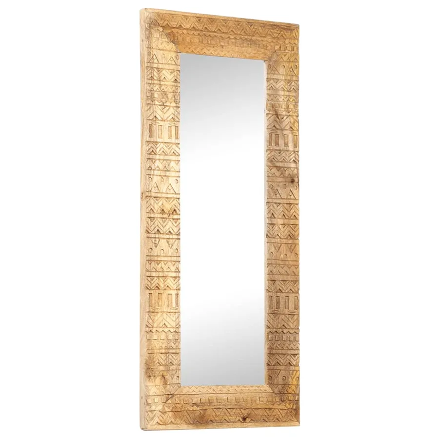 Miroir sculpté à la main 110x50x2,5 cm bois de manguier solide - 9