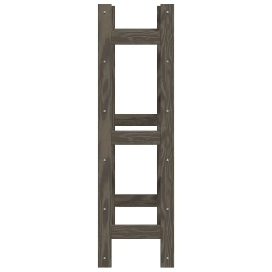 Casier à bouteilles pour 30 bouteilles gris bois pin solide - 4