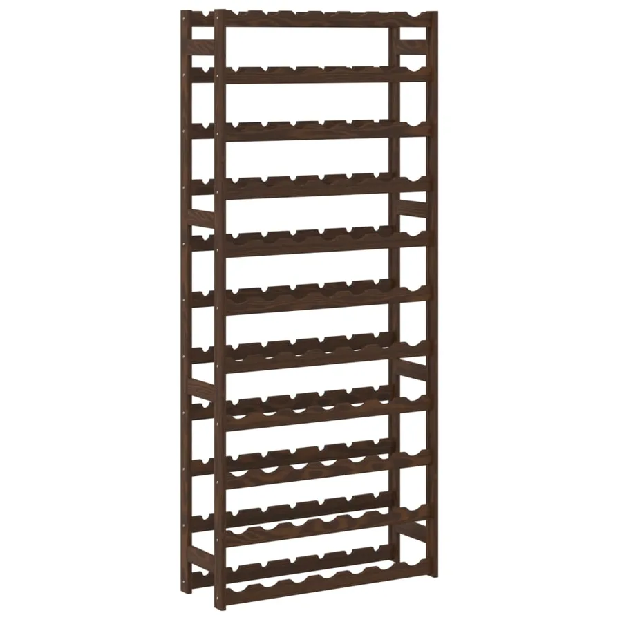 Casier à bouteilles pour 77 bouteilles marron bois pin solide - 5