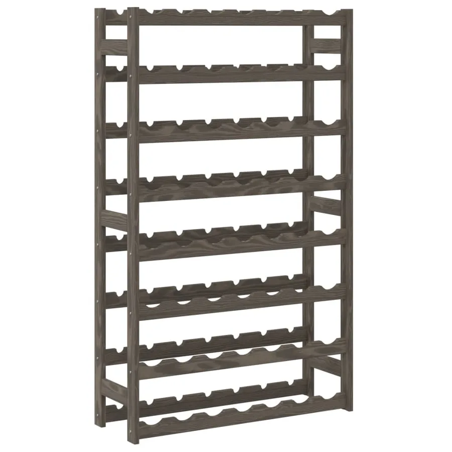 Casier à bouteilles pour 56 bouteilles gris bois pin solide - 5