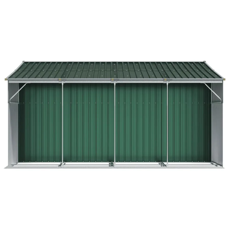 Abri de jardin vert 277x365,5x179 cm acier galvanisé - 6