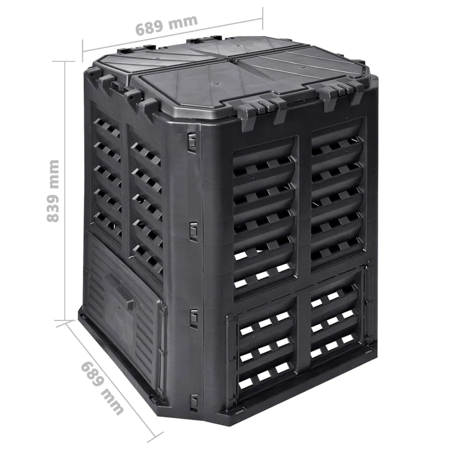 Composteur de jardin Noir 68,9x68,9x83,9 cm 360 L - 7