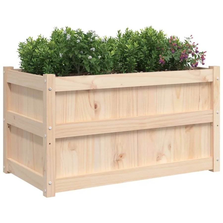 Jardinière d'extérieur 90x50x50 cm bois de pin massif - 4