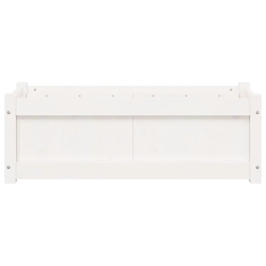 Jardinières 2 pcs blanc bois de pin massif - 6